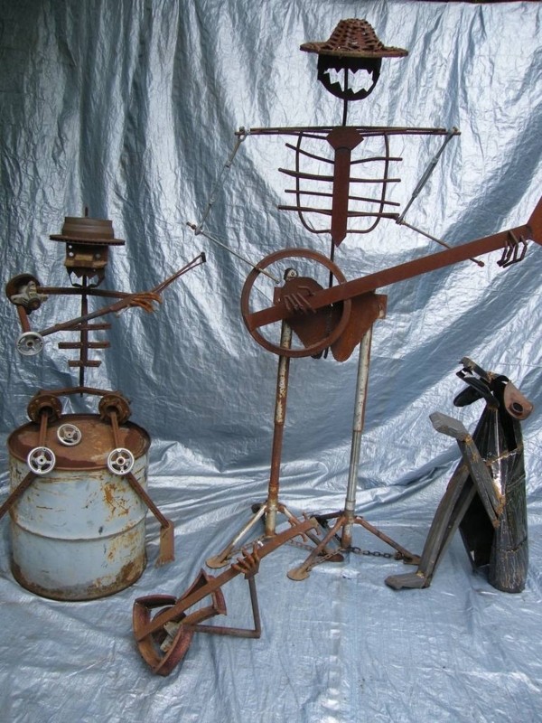 Modern Abstract Sculpture, Assemblage Form with Mixed Materials.
