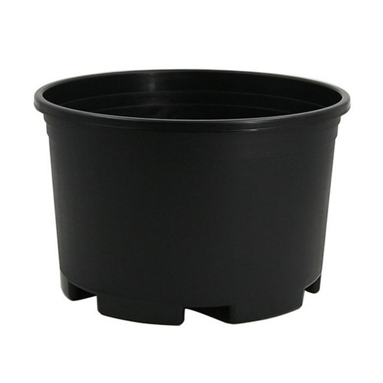 Modern Black Square Planters, Matte Ribbed Tapered Set of Two