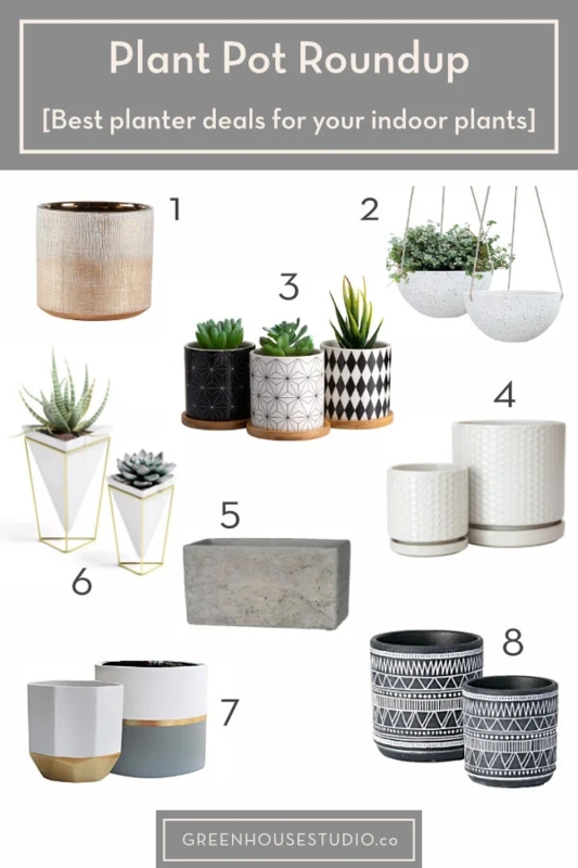 Modern Boho Indoor Planters with Assorted Textures and Materials