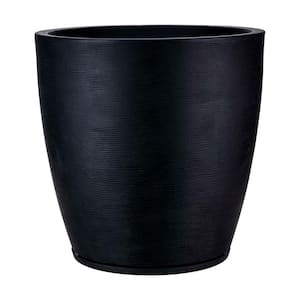 Modern Charcoal Planter Bowl, Matte Extra Large Shallow Garden Pot