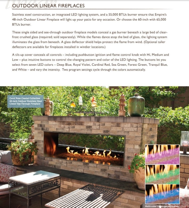 Modern Double Sided Outdoor Fireplace Linear Vent-Free Built-In