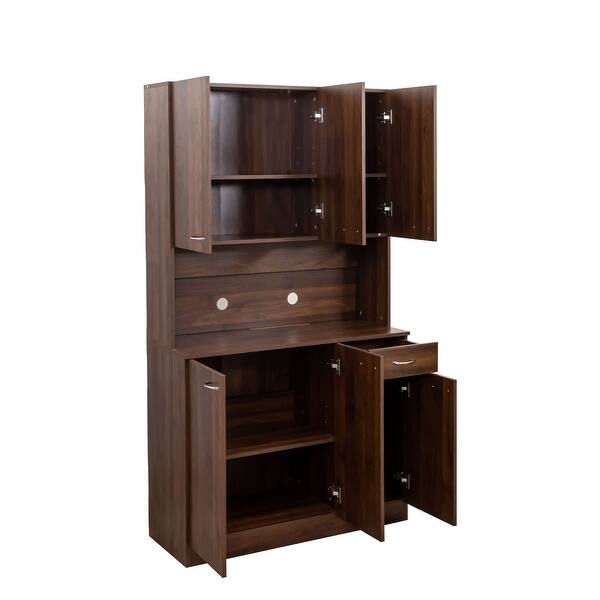 Modern Farmhouse Storage Hutch featuring Crown Molding Detail