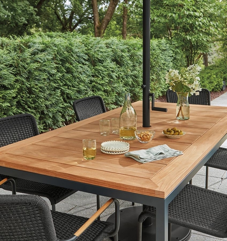 Modern Outdoor Lounge Layout Low Profile Seating Nesting Tables