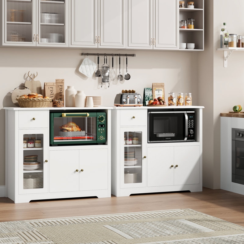 Natural Wood Kitchen Pantry with Ribbed Doors & Power Outlet