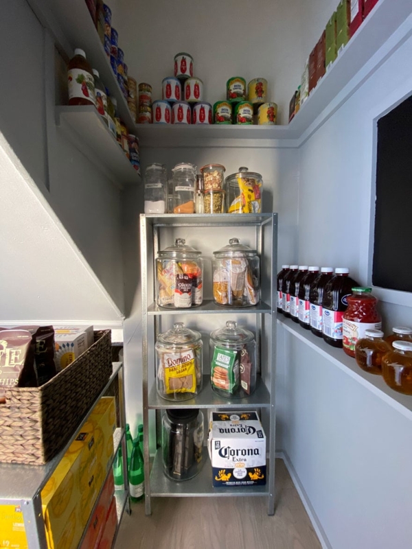 Natural Wood Pantry Shelving Open Shelves Small Walk In Idea