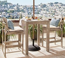Natural Wood Slatted Bar Stool Armless Minimalist Outdoor Seating