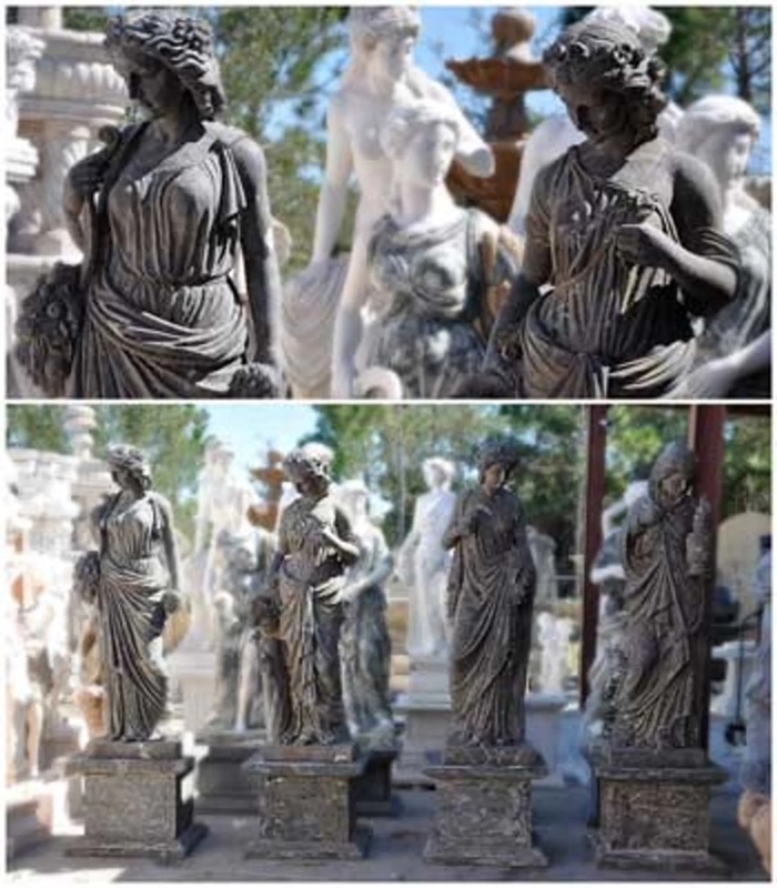 Neoclassical Estate Garden Features, Four Seasons Allegorical Set.