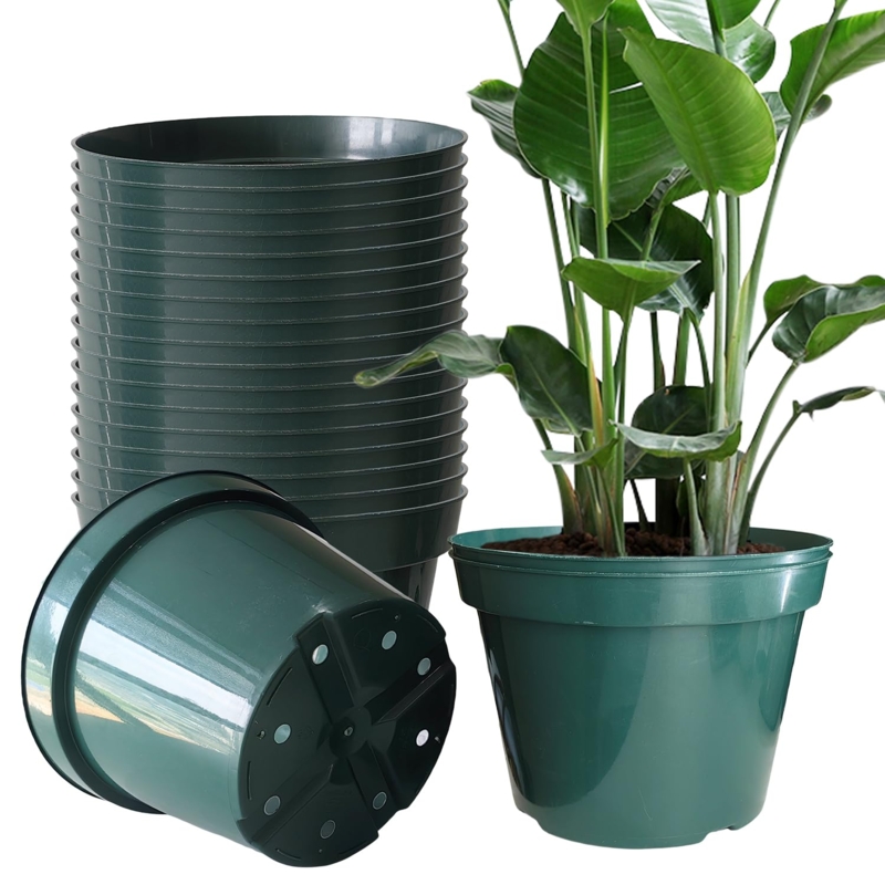 Nursery Pot Plastic Drainage Holes Sturdy Rim Bulk Horticultural