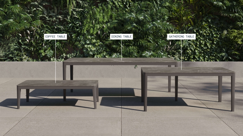 Outdoor Bar Table Monolithic Stone Appearance Gathering Height