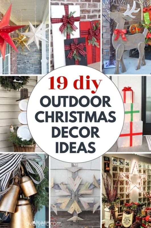Outdoor Christmas Decorations Wood Polka Dot Pattern Rustic Style