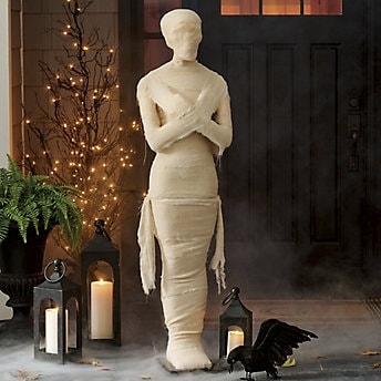 Outdoor Decor Pumpkin-Headed Figures, Glowing Silhouettes, Layered Display