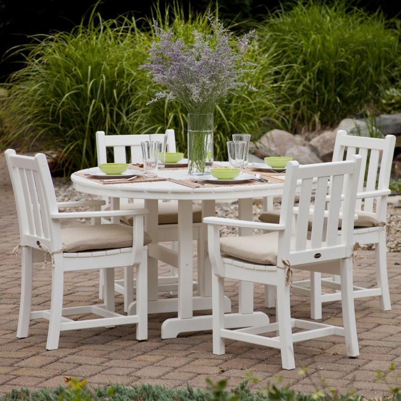 Outdoor Dining Set Charcoal Grey Slatted Armless Chairs Garden