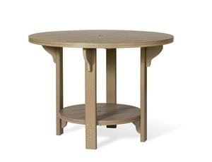 Outdoor Dining Set Two Tone Finish Round Poly Material Pedestal Base