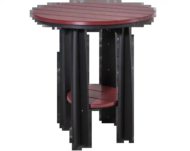 Outdoor Dining Table Balcony Height Two-Tone Slatted