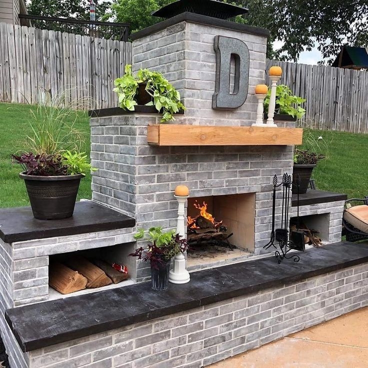 Outdoor Fireplace Chimenea Silhouette Black Metal Tapered Chimney