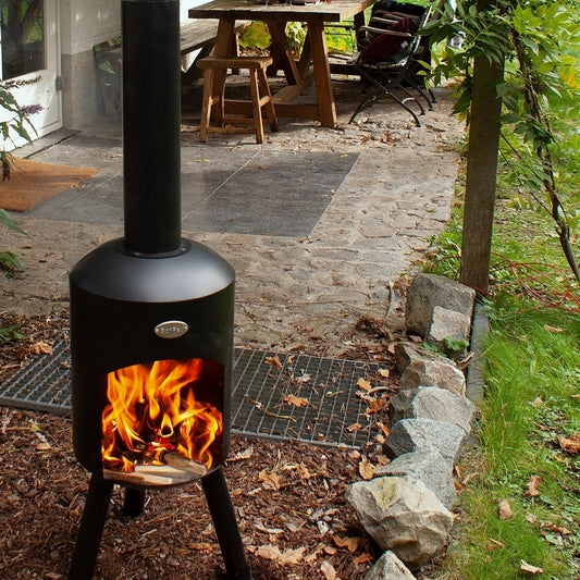 Outdoor Fireplace Funnel Shape Outdoor Heater With Log Storage