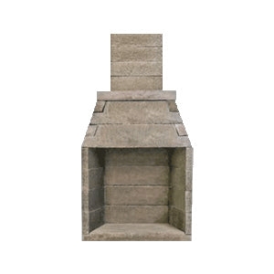 Outdoor Fireplace Masonry Construction Monolithic Silhouette Wood Burning