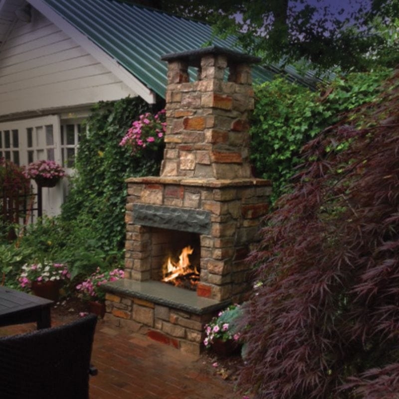 Outdoor Fireplace Masonry Kit with Built In Storage for Patio