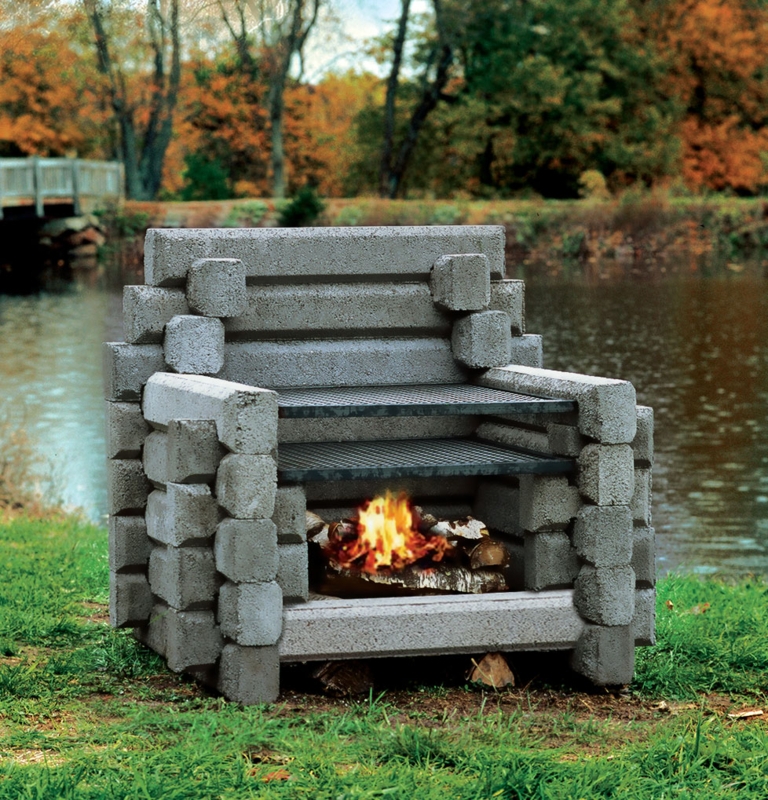 Outdoor Fireplace Modular Precast Stone Classic Masonry Arched Design