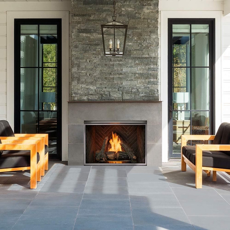 Outdoor Fireplace Stainless Steel Interior Wide Format Built In Luxury