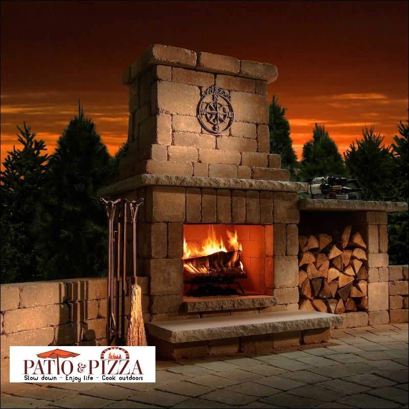 Outdoor Fireplace Traditional Colonial Style with Mantel