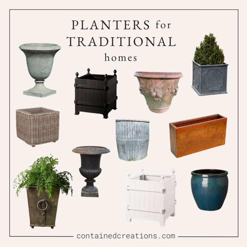 Outdoor Planter, Large Square & Tiered Topiary for Entryway