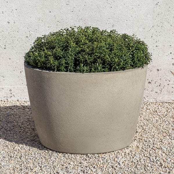 Outdoor Planter Low Profile Rectangular Form Weathered Bronze Patina