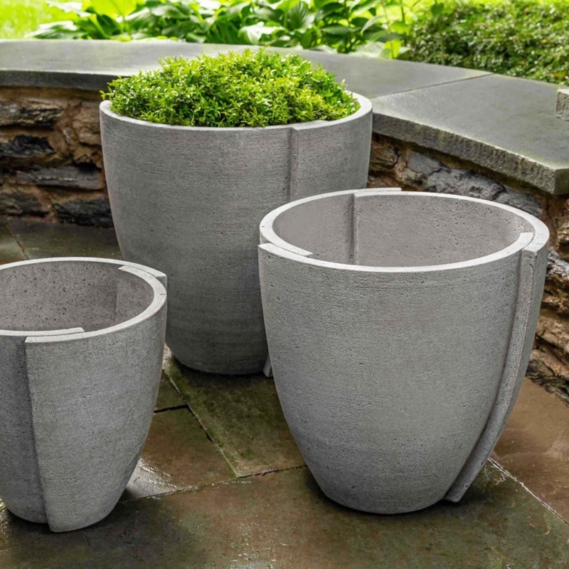 Outdoor Planter, Modern Charcoal Low Profile Bowl. (57 chars)