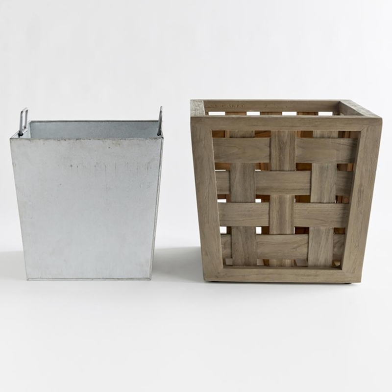 Outdoor Planter, Rectangular with Horizontal Slats & Feet (60)