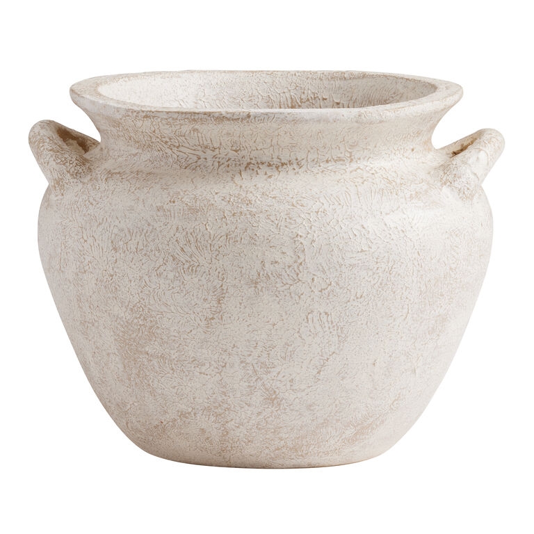 Outdoor Planter Rustic Terracotta Garden Decor Distressed Finish Urn