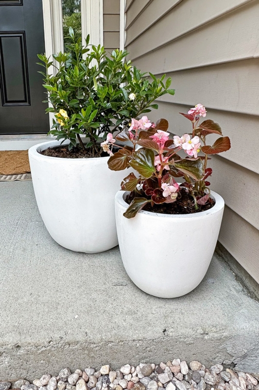 Outdoor Planter Square Tapered Form Matte Black, Farmhouse Planter