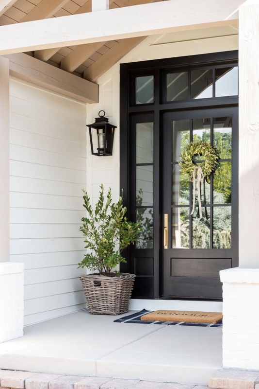Outdoor Planter Tall Tapered Concrete Like Finish Minimalist Deck