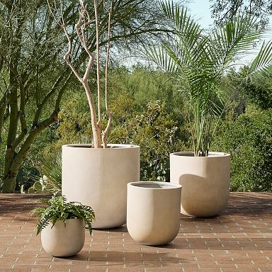 Outdoor Planters Bowl Silhouette Matte Finish Patio Garden Pots