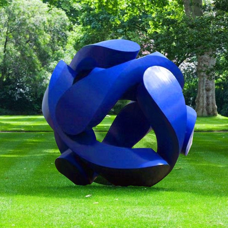 Outdoor Sculpture Hollow Spherical Form Abstract Garden Art