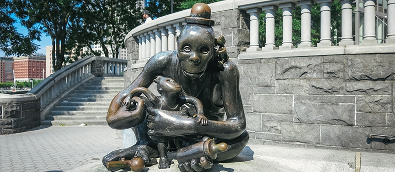 Outdoor Sculpture Miniature Figures Geometric Whimsical Public Art