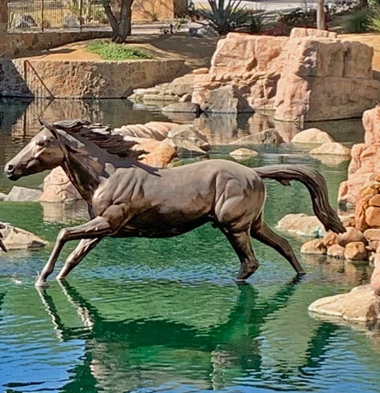 Outdoor Sculpture of Galloping Horses for Garden Landscape Decor