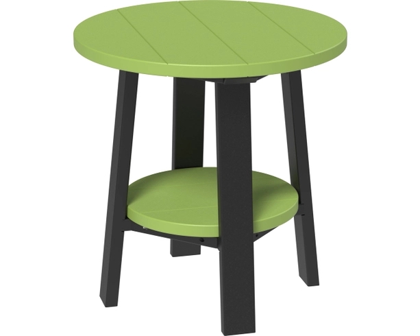 Outdoor Side Table Vibrant Lime Green Two-Tier Slatted