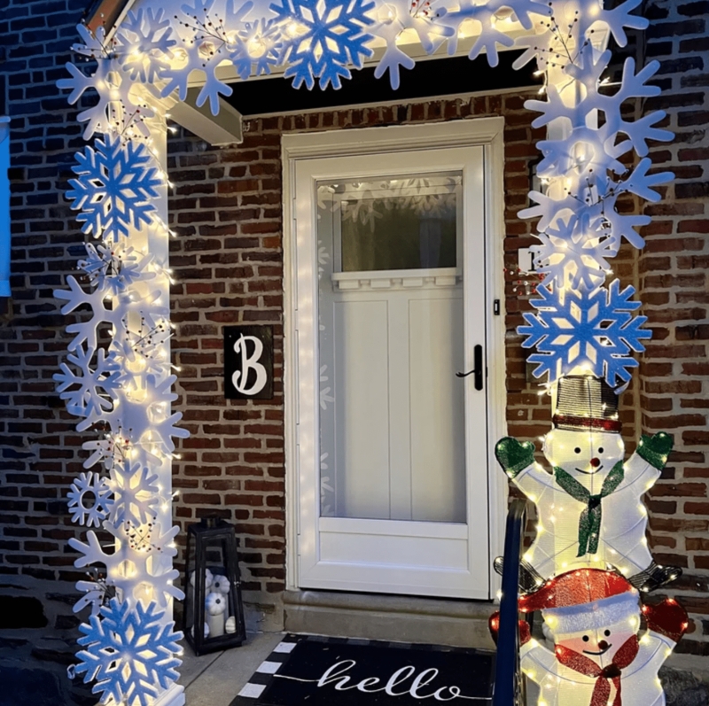 Outdoor Snowflake Set Oversized Shapes White Geometric Cutouts Yard