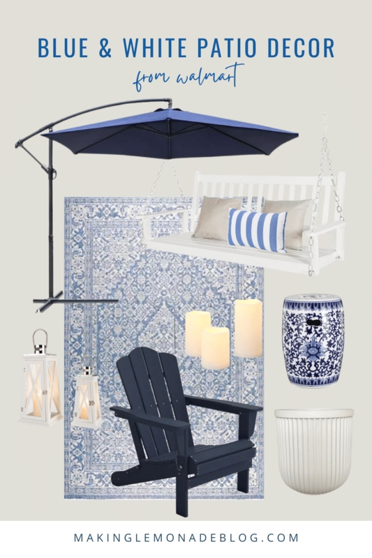 Outdoor Sofa Open Frame with Box Cushions and Medallion Pattern Rug