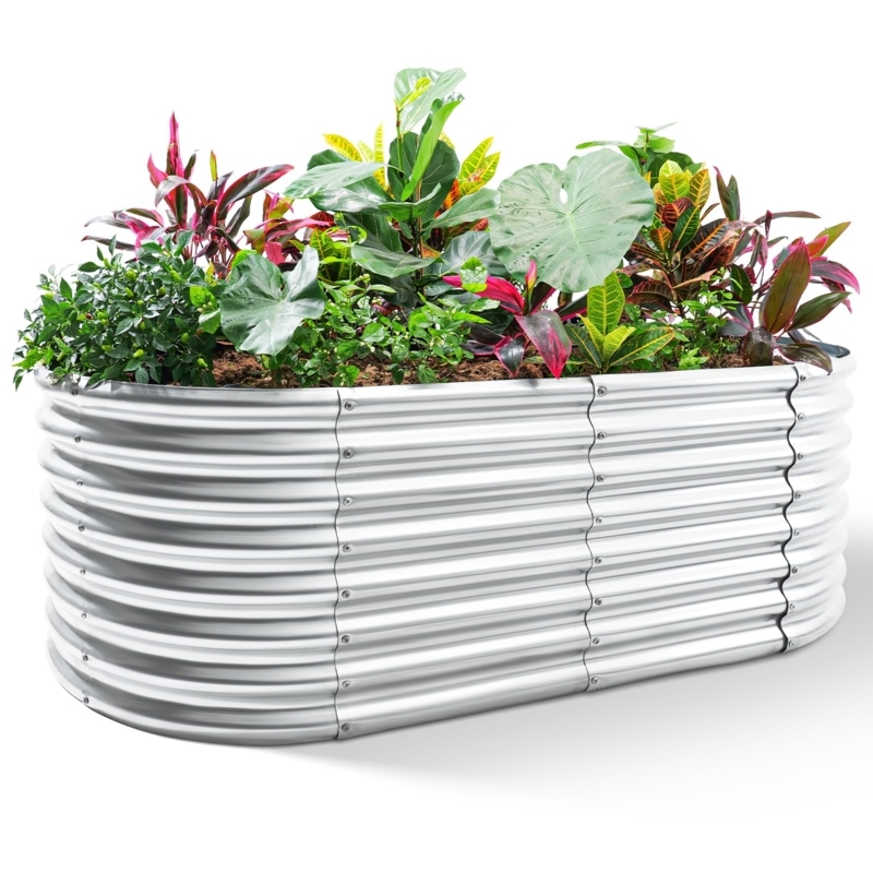 Oval Galvanized Raised Garden Bed 24 Inch Tall