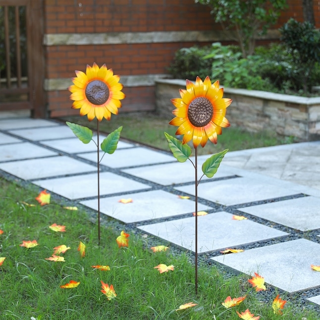 Oversized Sunflower Garden Stakes Farmhouse Decor