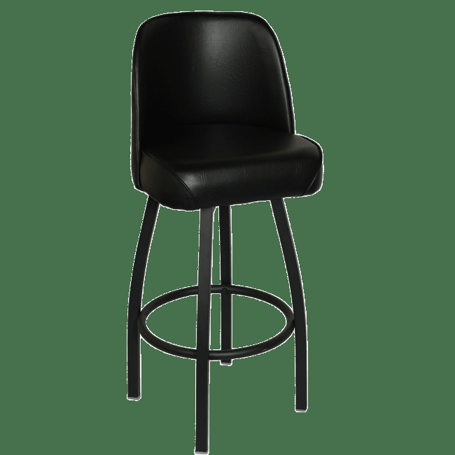 Padded Bucket Seat Bar Stool with Monochromatic Swivel Base