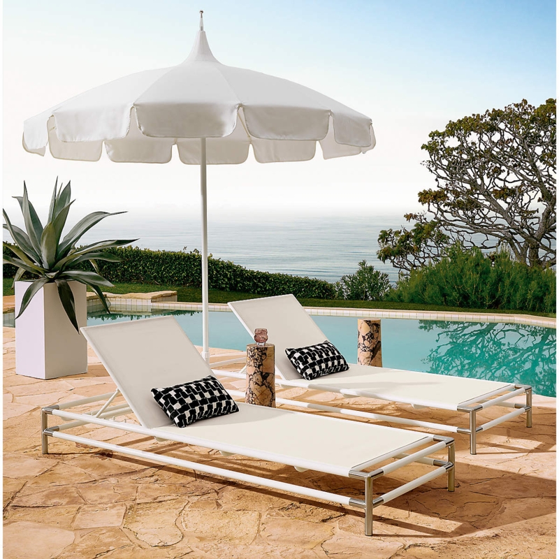 Pagoda Outdoor Umbrella Tiered Canopy with Black Trim
