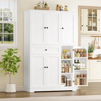 Pantry Cabinet Dark Blue Finish Rustic Shaker Style Single Door