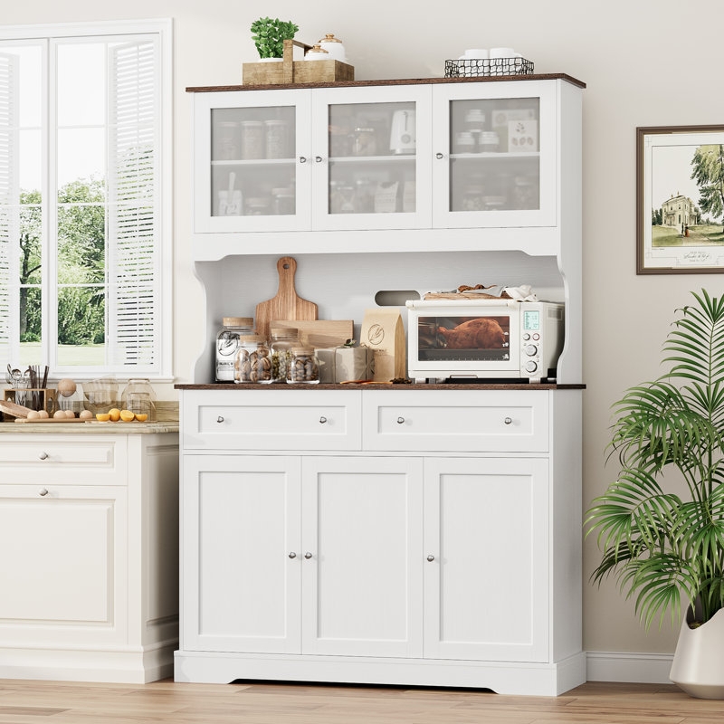 Pantry Cabinet: Microwave Cabinet with Integrated Charging Station