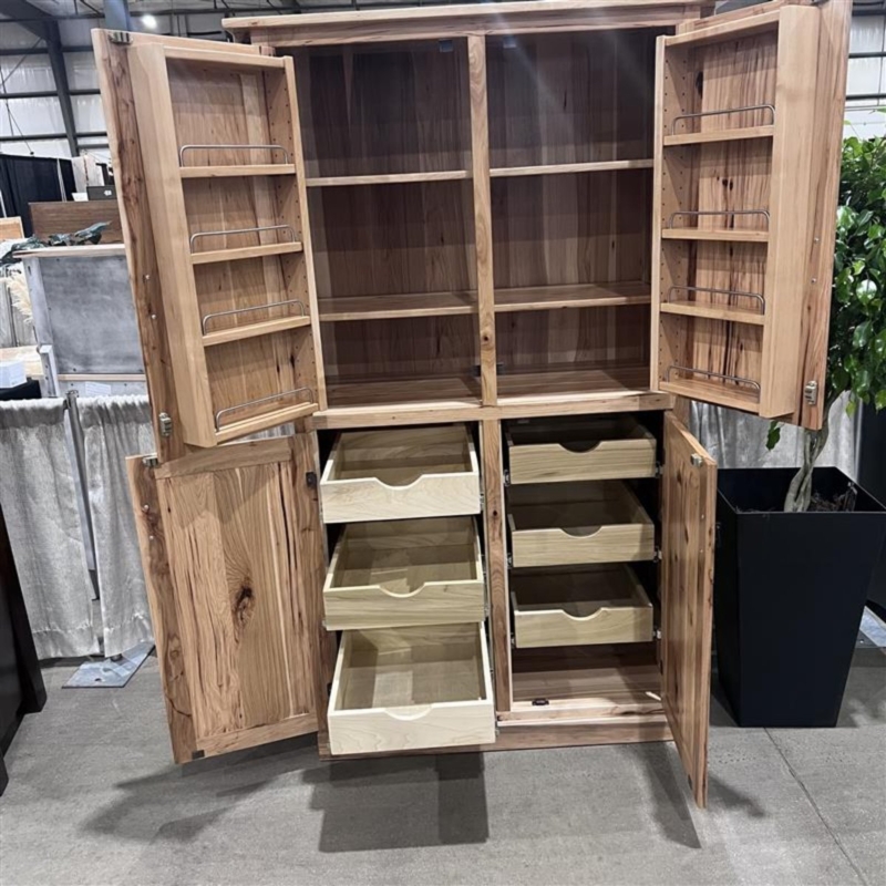 Pantry Cabinet Solid Wood Mission Style Recessed Panels