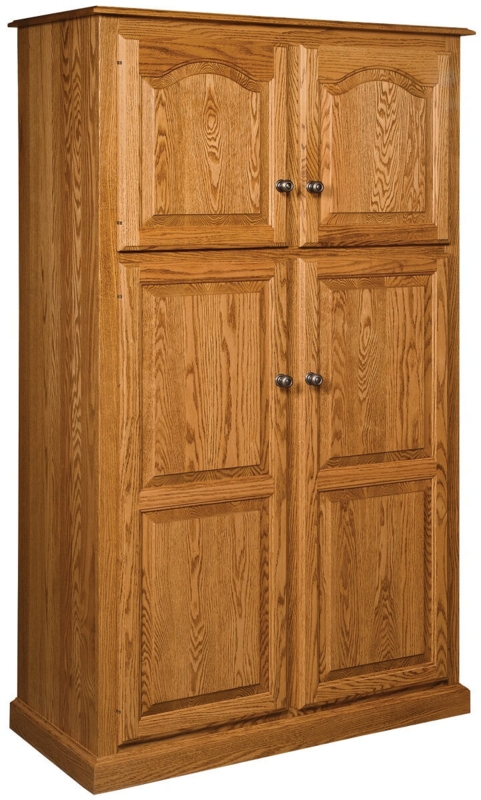 Pantry Cabinet Traditional Wood with Arched Crown Molding
