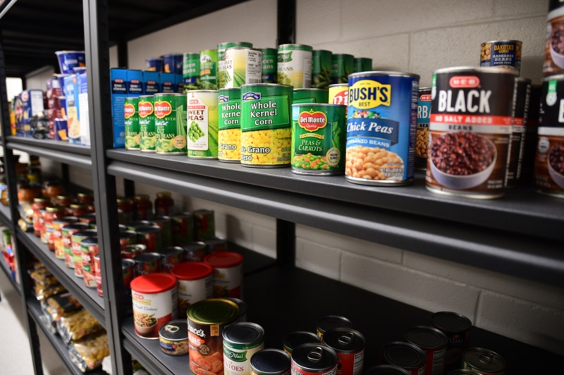 Pantry Layout, Compact Wire Shelving with Glass Door Cooler, Institutional