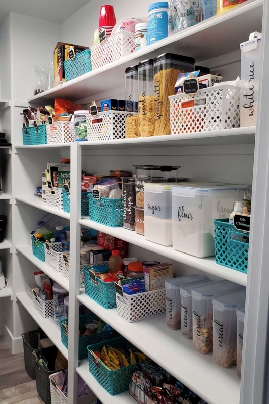 Pantry Organizers with Corner Turntables Glass Jars Bamboo Lids