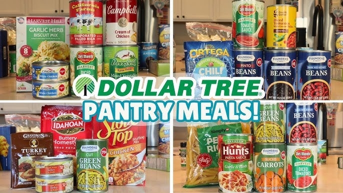 Pantry Staple Collage Budget Friendly Theme Text Overlay Graphic